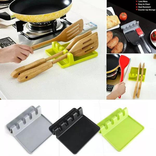 4-Step Spoon and Lid Holder Kitchen Organizer Stand for Efficient Storage