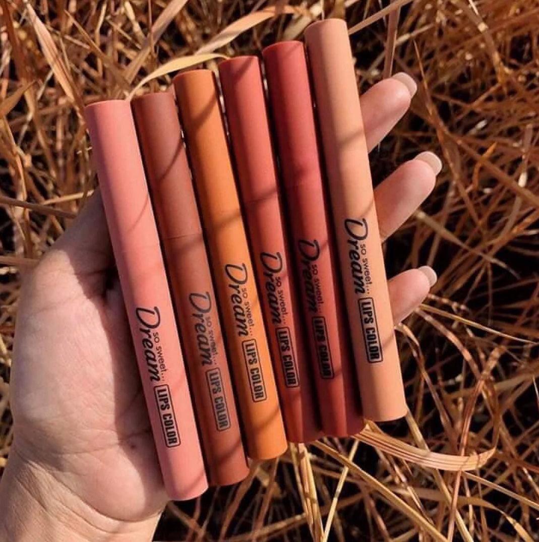 6pcs Long-Lasting Waterproof Matte Velvet Lipstick Set - Moisturizing Non-Stick Formula