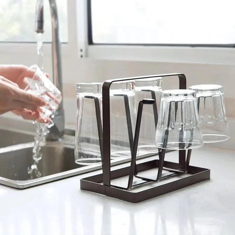6 Hooks Iron Glass Stand Holder for Home Organizer and Decor