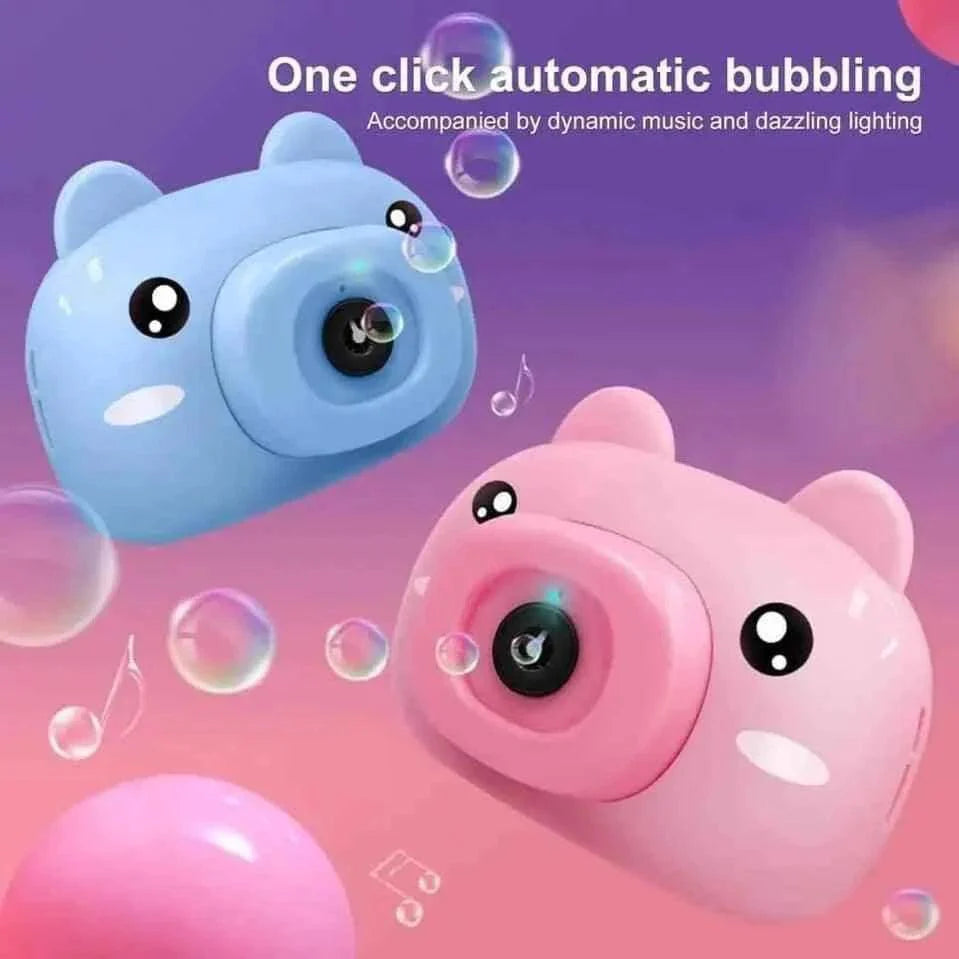 Durable Children Bubble Machine Pig Camera Shape Automatic Soap Bubble Maker Toy
