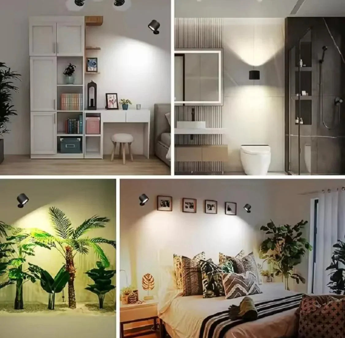 360° Double Head LED Wall Lamp with Magnetic Holder - Adjustable Smart Lighting