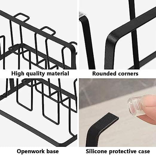 6 Hooks Iron Glass Stand Holder for Home Organizer and Decor