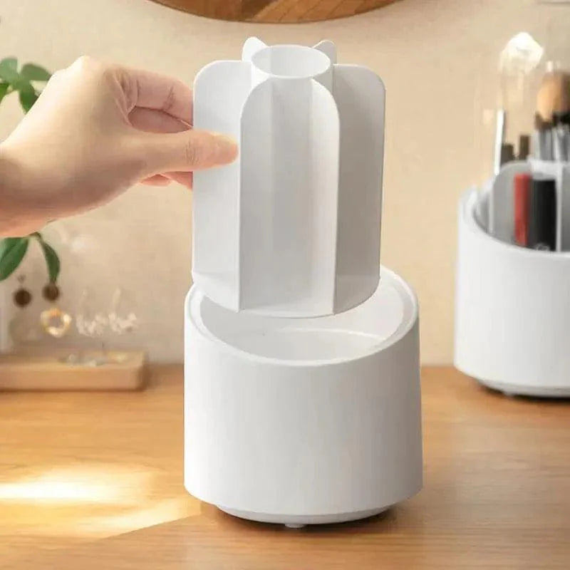 360° Rotatable Makeup Brush Holder for Easy Access and Storage