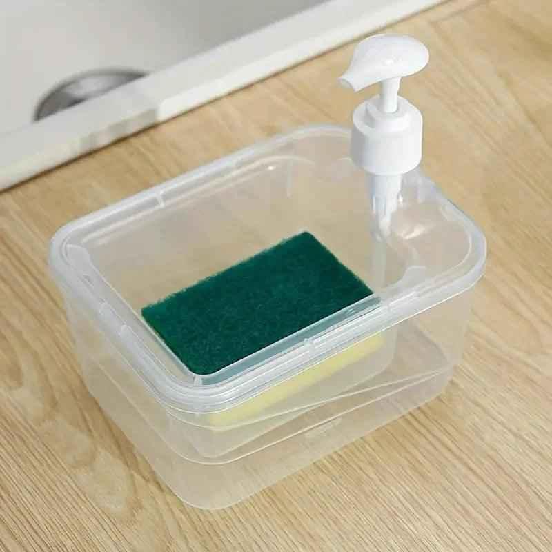 Round Transparent Kitchen Dispenser with Sponge for Easy Liquid Pouring