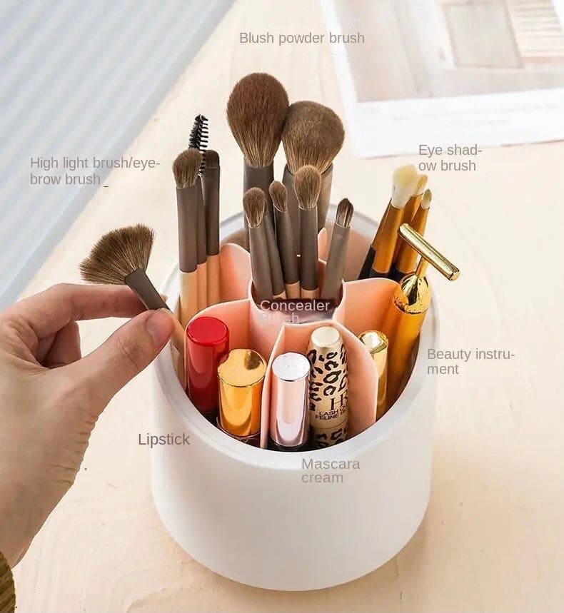 360° Rotatable Makeup Brush Holder for Easy Access and Storage
