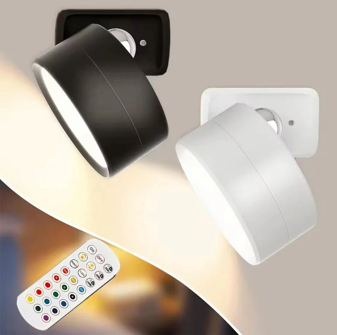 360° Double Head LED Wall Lamp with Magnetic Holder - Adjustable Smart Lighting