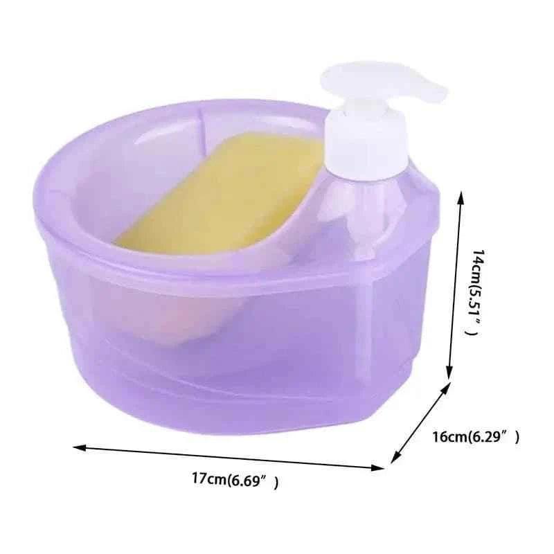 Round Transparent Kitchen Dispenser with Sponge for Easy Liquid Pouring
