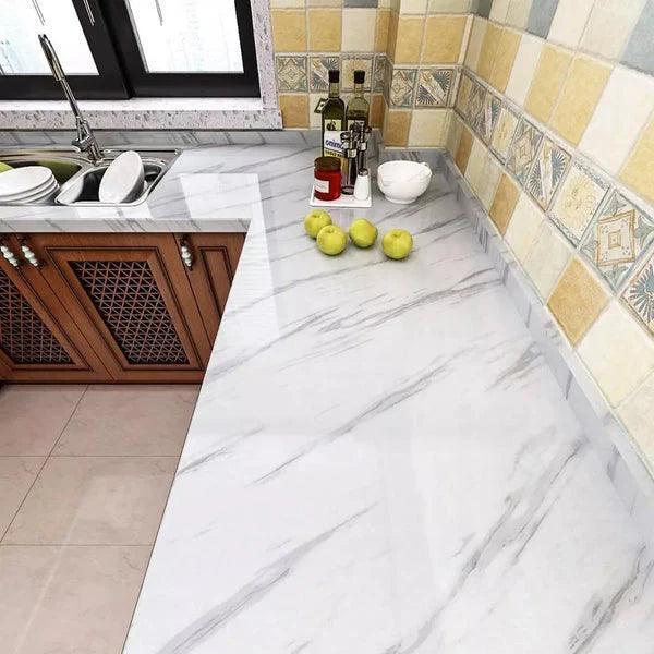 Self-Adhesive Marble-Style Wallpaper Stickers for Kitchen Cabinets and Furniture Decor