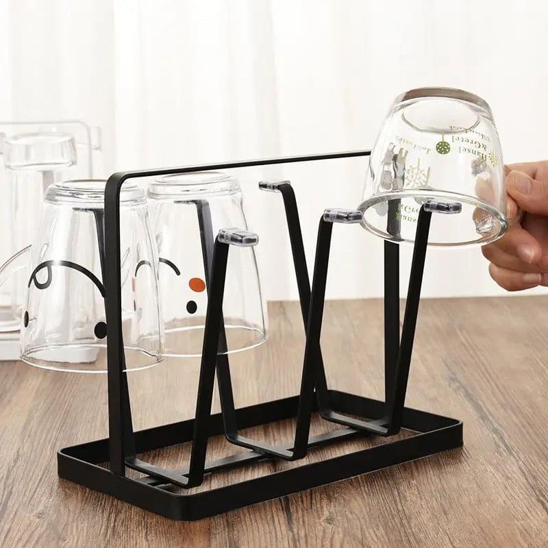 6 Hooks Iron Glass Stand Holder for Home Organizer and Decor