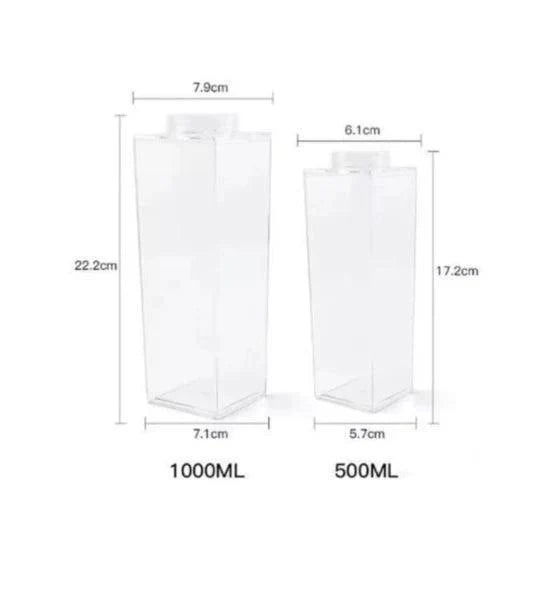Transparent Milk Bottle - Portable Acrylic Juice and Detox Water Bottle