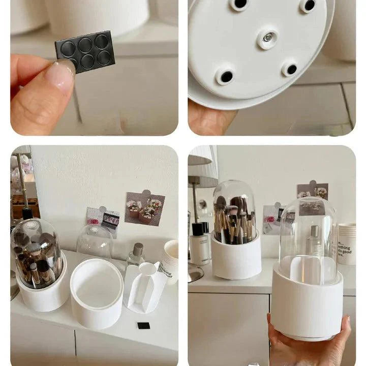 360° Rotatable Makeup Brush Holder for Easy Access and Storage