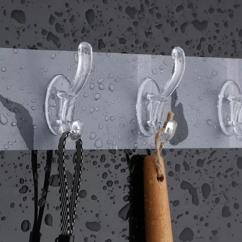 6 Transparent Wall Hooks for Kitchen and Bathroom Organization
