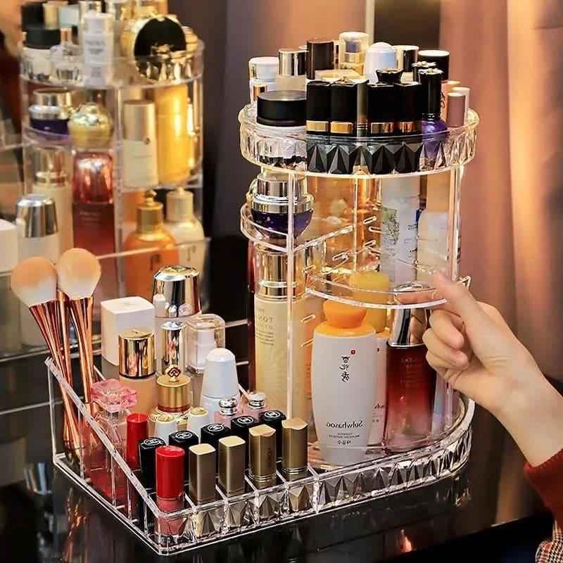 All In One Makeup Organizer 360 Degree Rotation for Ultimate Convenience