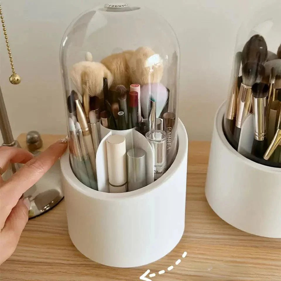 360° Rotatable Makeup Brush Holder for Easy Access and Storage