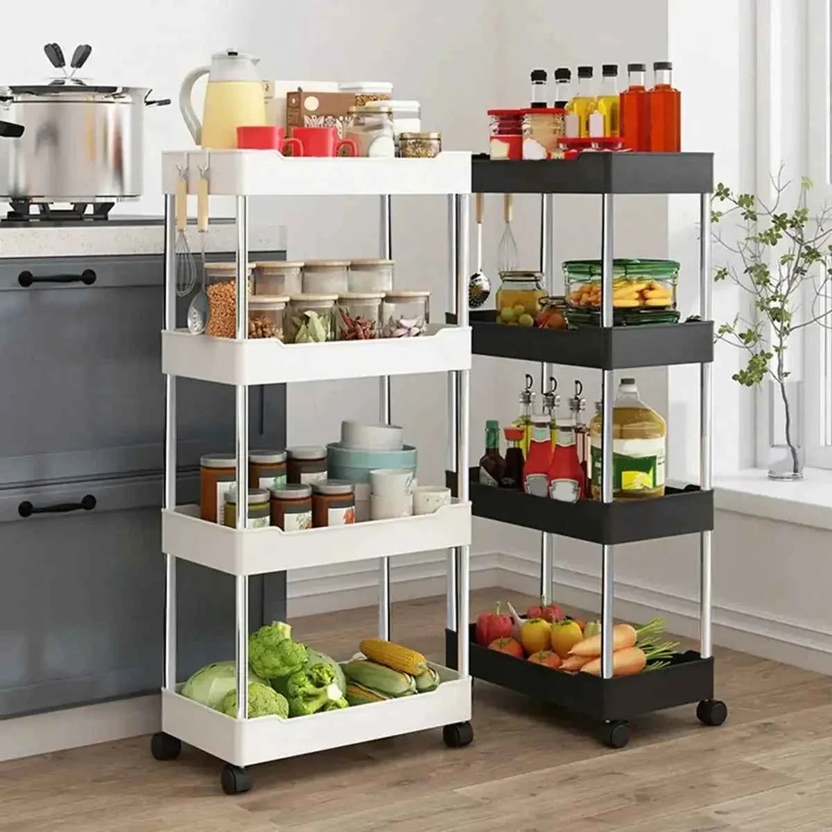 4 Tier Slide Organizer Shelf for Kitchen Storage