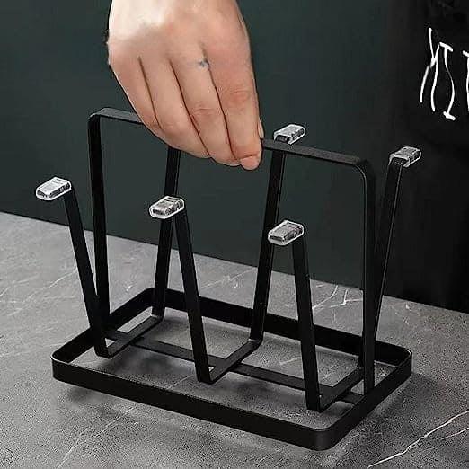 6 Hooks Iron Glass Stand Holder for Home Organizer and Decor