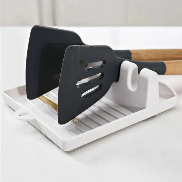 4-Step Spoon and Lid Holder Kitchen Organizer Stand for Efficient Storage