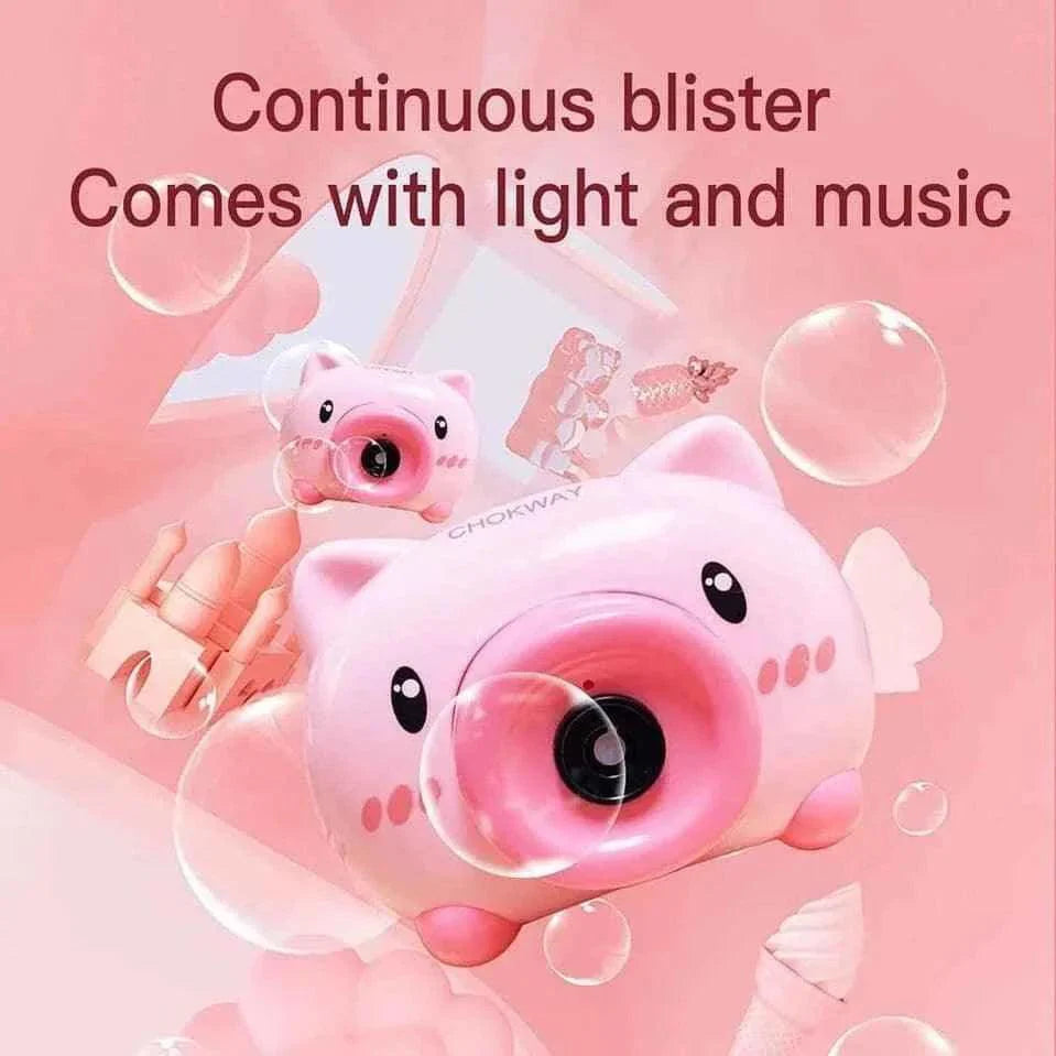 Durable Children Bubble Machine Pig Camera Shape Automatic Soap Bubble Maker Toy