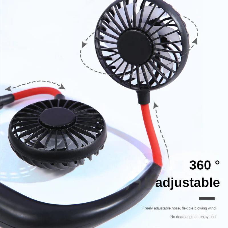 Rechargeable Neck Fan - Portable Dual Head Hands-Free Cooling Fan