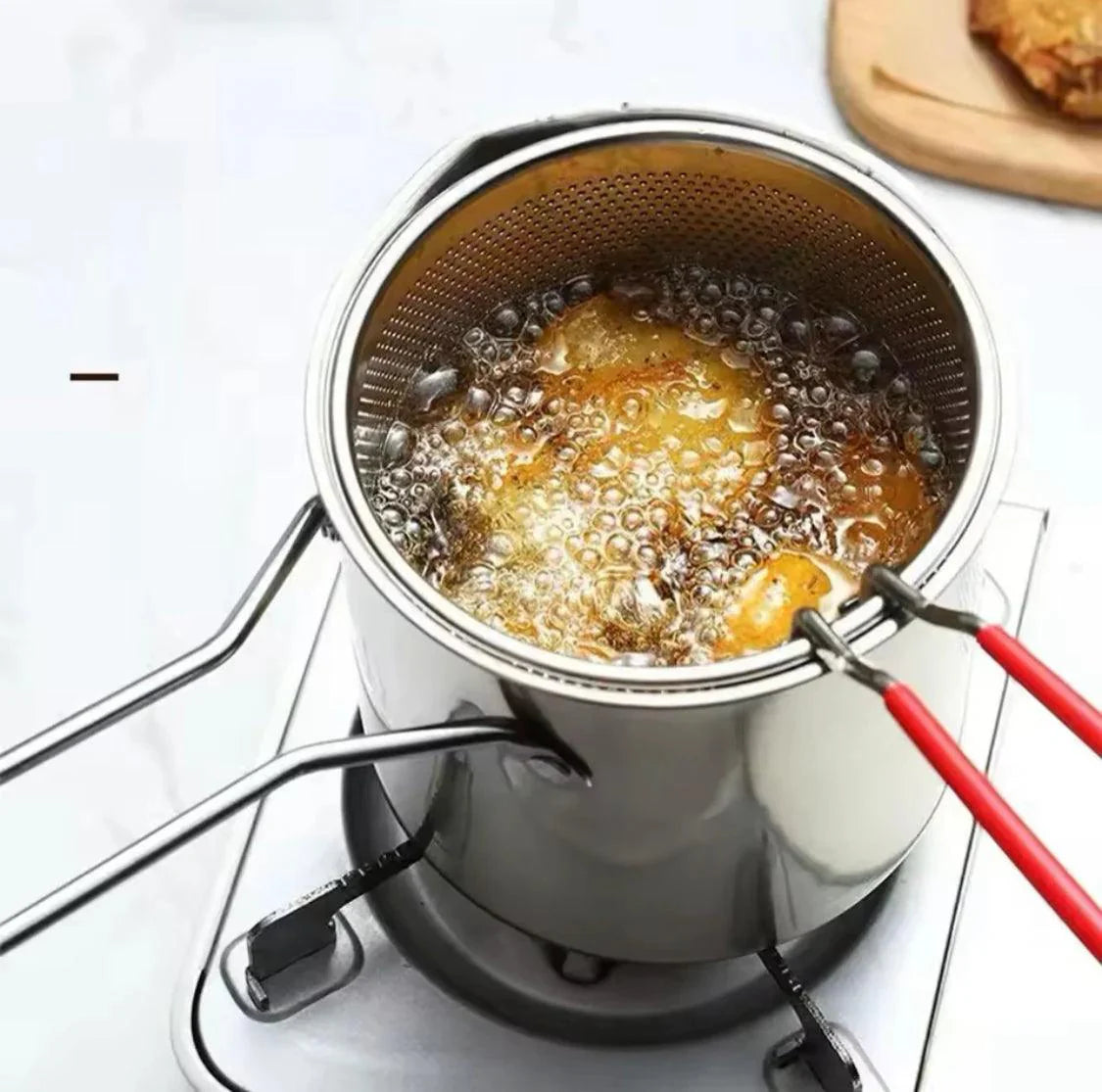 1200ML Stainless Steel Deep Fryer with Basket for Home Cooking