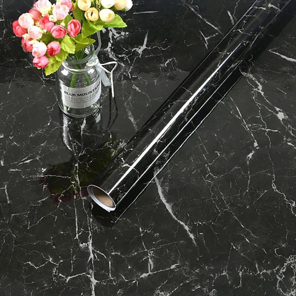 Self-Adhesive Marble-Style Wallpaper Stickers for Kitchen Cabinets and Furniture Decor