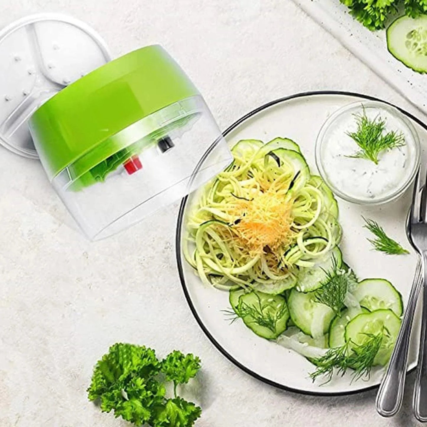4in1 Vegetable Spiral Cutter for Healthy Meals and Creative Recipes