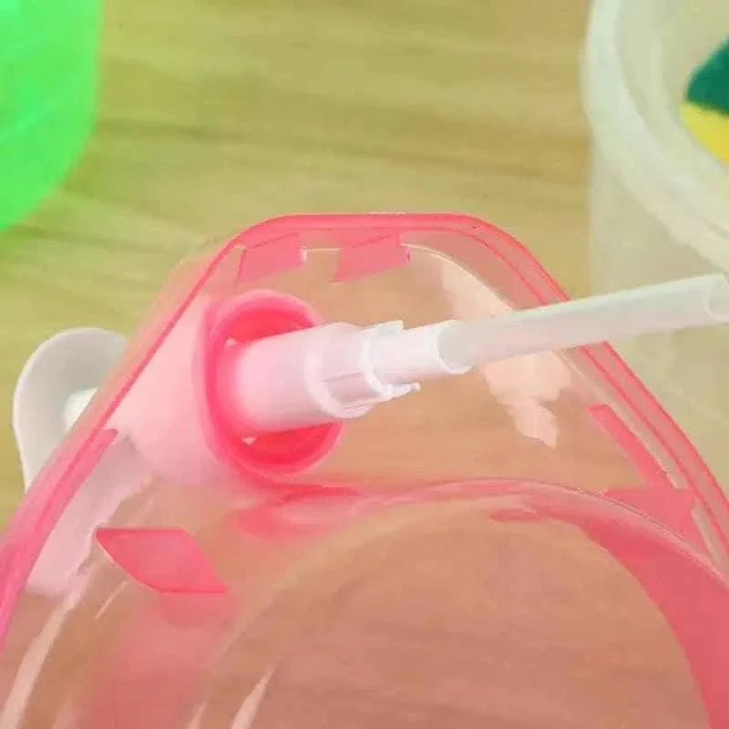 Round Transparent Kitchen Dispenser with Sponge for Easy Liquid Pouring