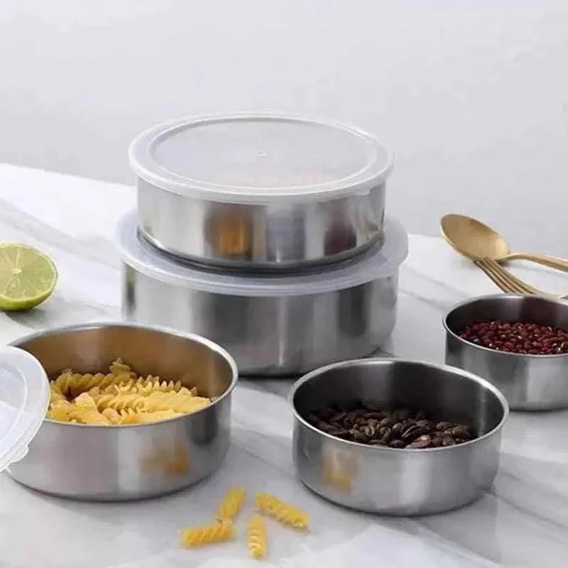 Stainless Steel Mixing Bowls Set - 5 Bowls with Lids