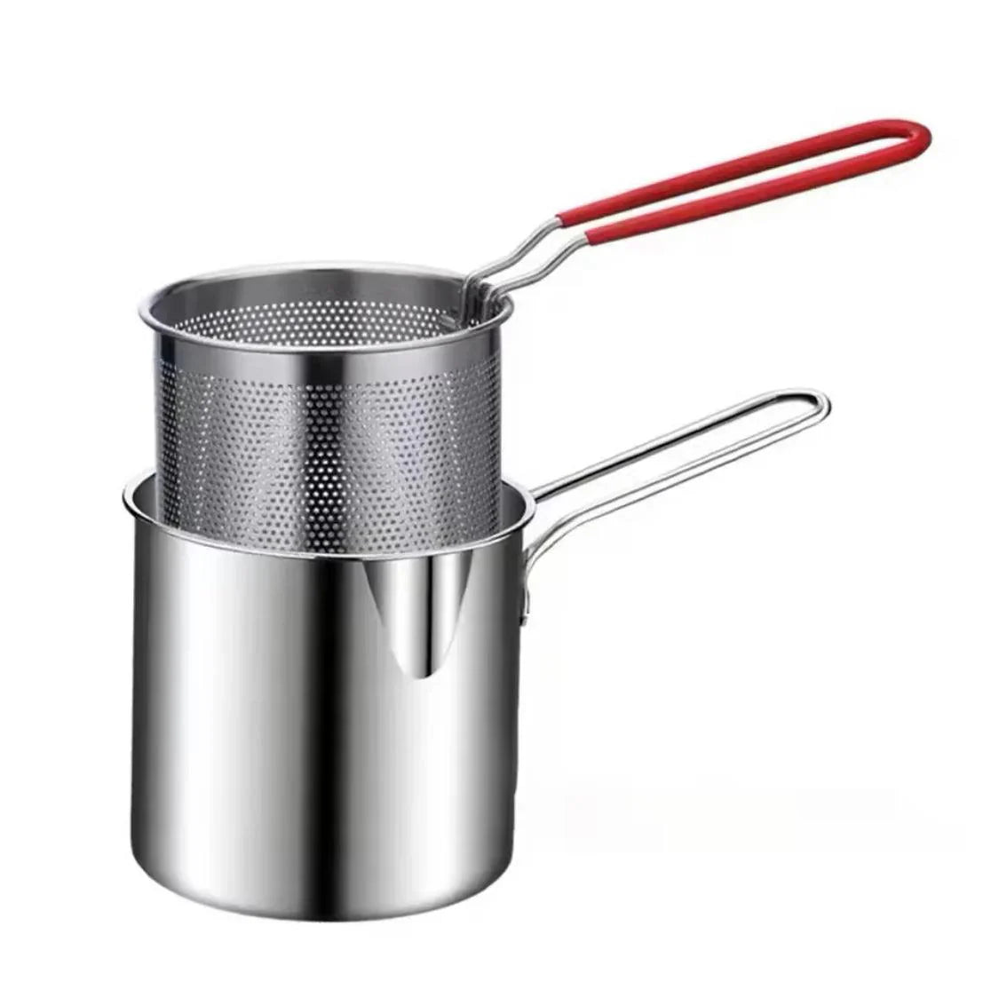 1200ML Stainless Steel Deep Fryer with Basket for Home Cooking