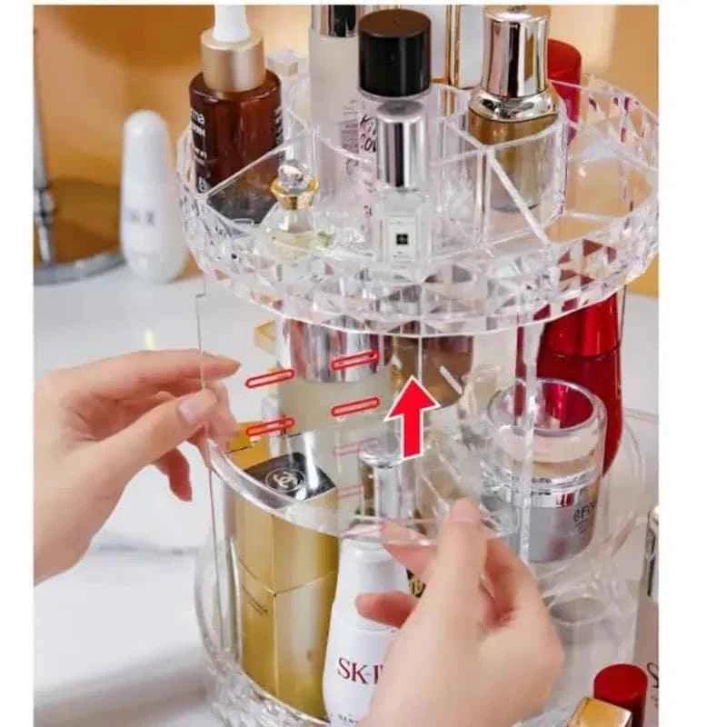 All In One Makeup Organizer 360 Degree Rotation for Ultimate Convenience