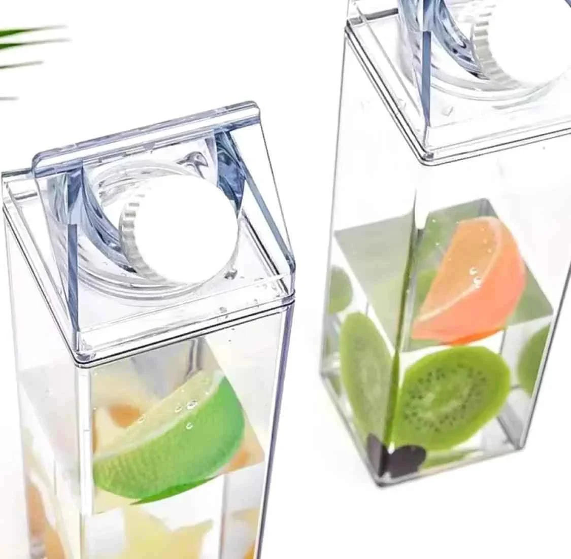 Transparent Milk Bottle - Portable Acrylic Juice and Detox Water Bottle