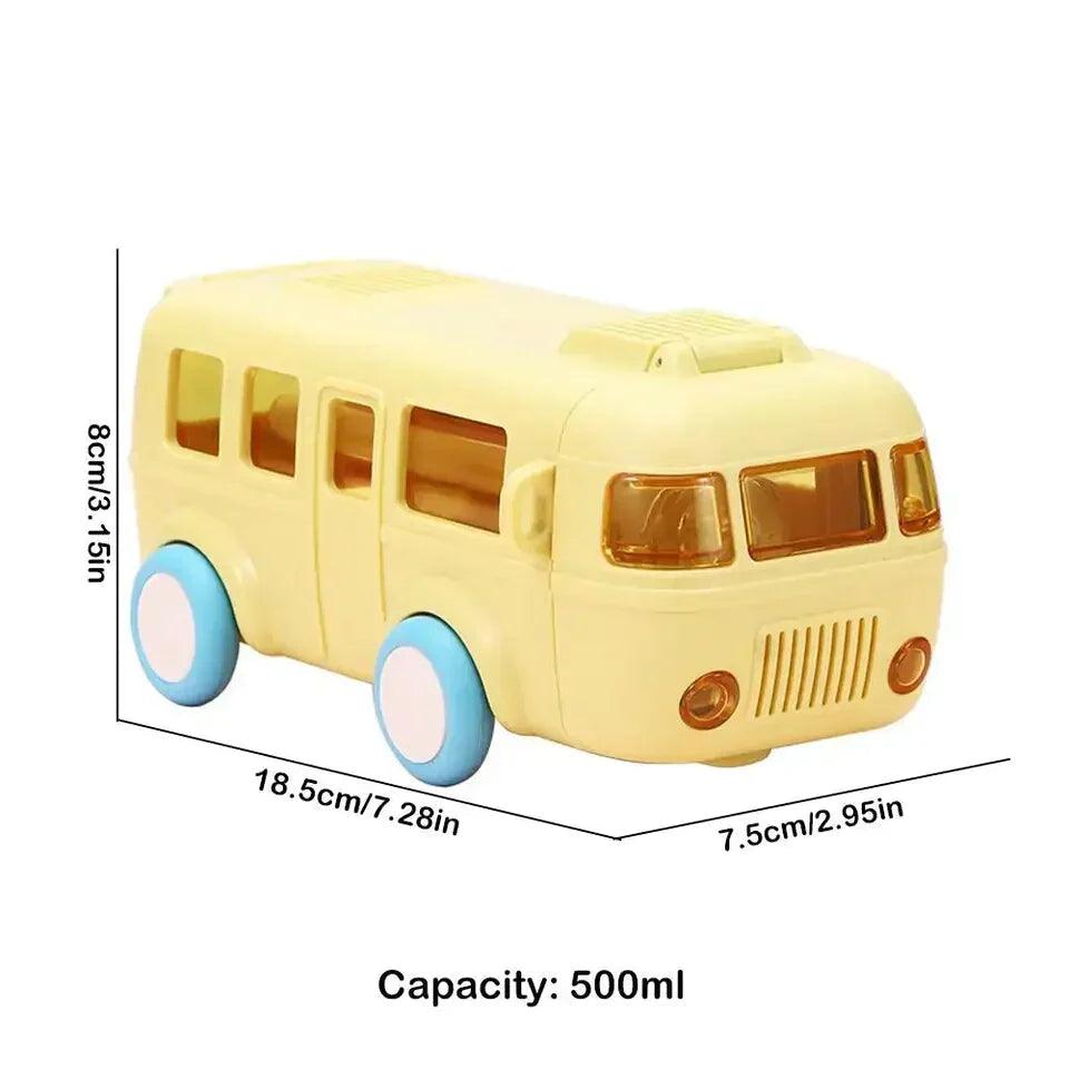 500ML Bus Shaped Water Bottle with Straw for Kids and Adults