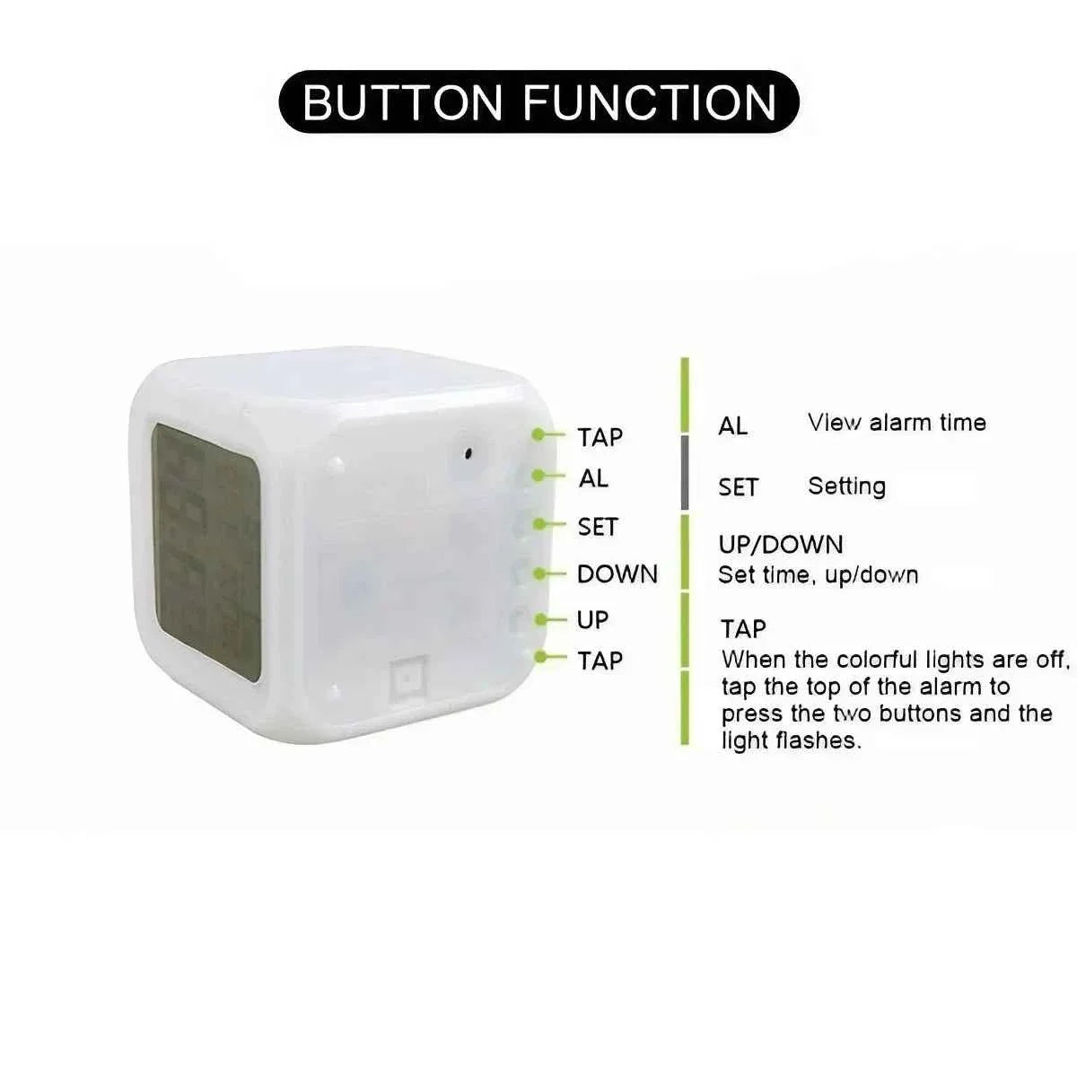 7 Color LED Alarm Clock with Snooze Feature