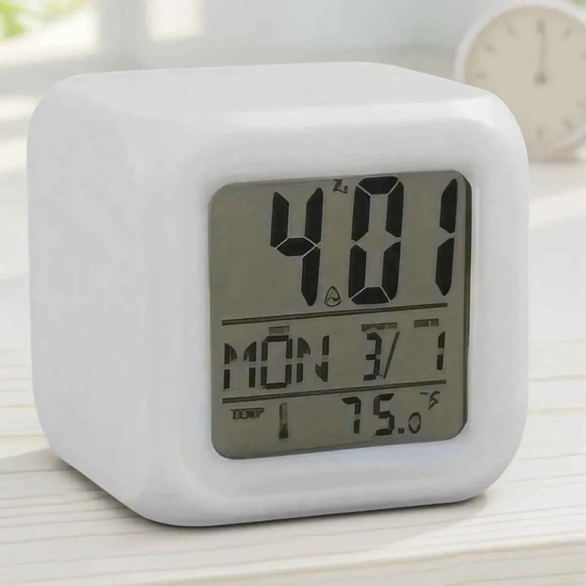 7 Color LED Alarm Clock with Snooze Feature