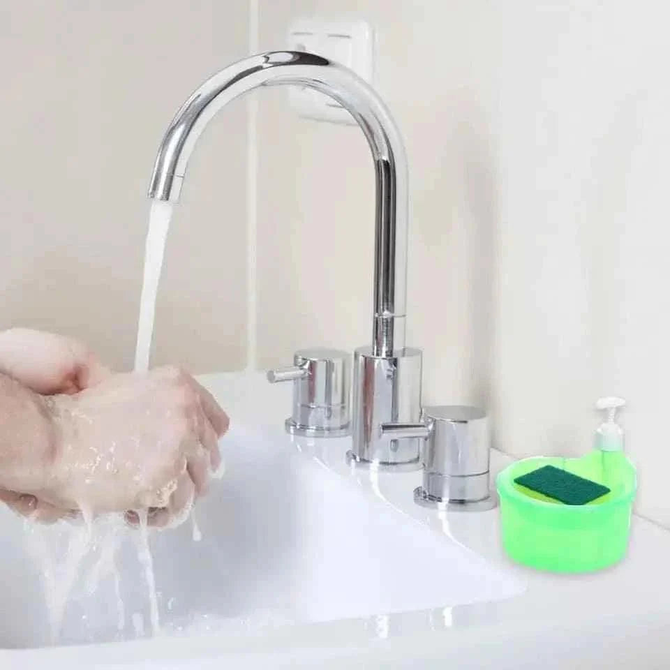 Round Transparent Kitchen Dispenser with Sponge for Easy Liquid Pouring