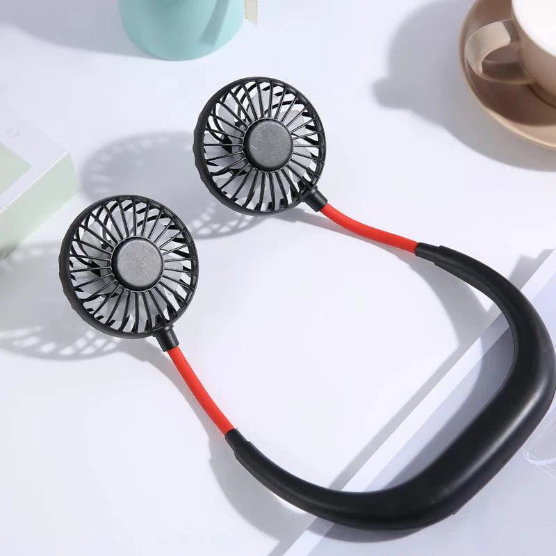 Rechargeable Neck Fan - Portable Dual Head Hands-Free Cooling Fan