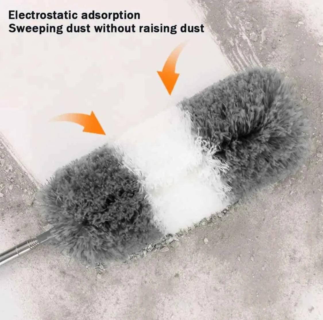 Extendable Feather Duster with Long Bendable Pole for High Ceiling and Ceiling Fan Cleaning