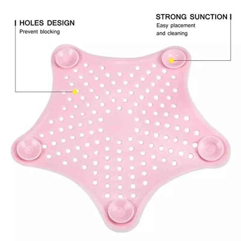 Star Design Drain Cover - Silicone Plug Stopper and Strainer for Bathroom & Kitchen
