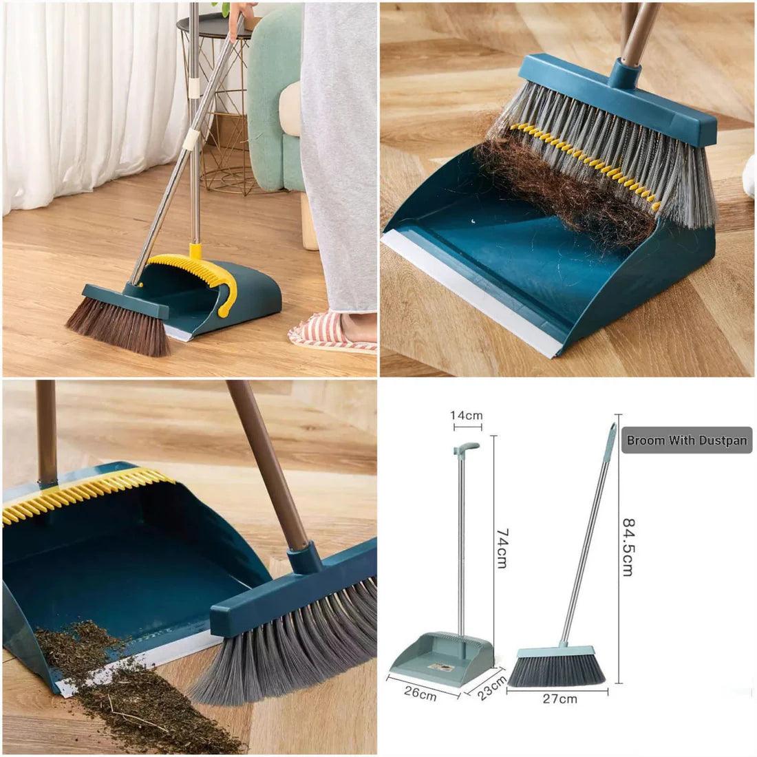 Broom and Dustpan Set with Scoop and Cleaning Brush for Efficient Cleaning