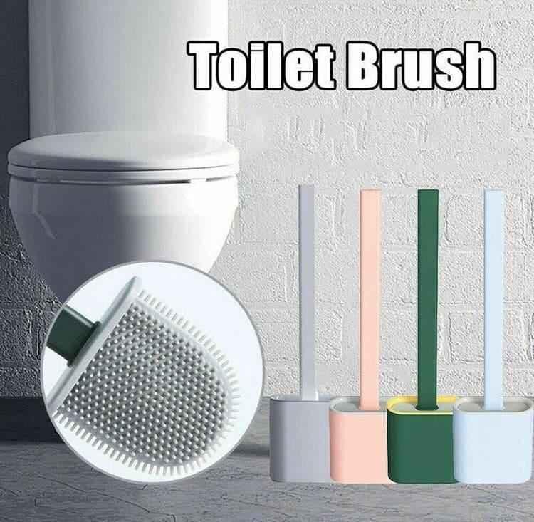Silicone Toilet Brush Set with Holder for Effective Bathroom Cleaning