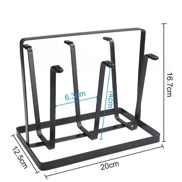6 Hooks Iron Glass Stand Holder for Home Organizer and Decor