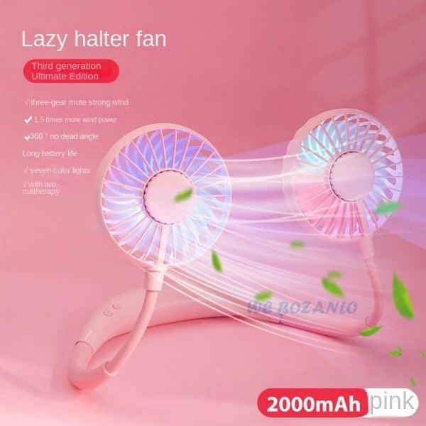 Rechargeable Neck Fan - Portable Dual Head Hands-Free Cooling Fan