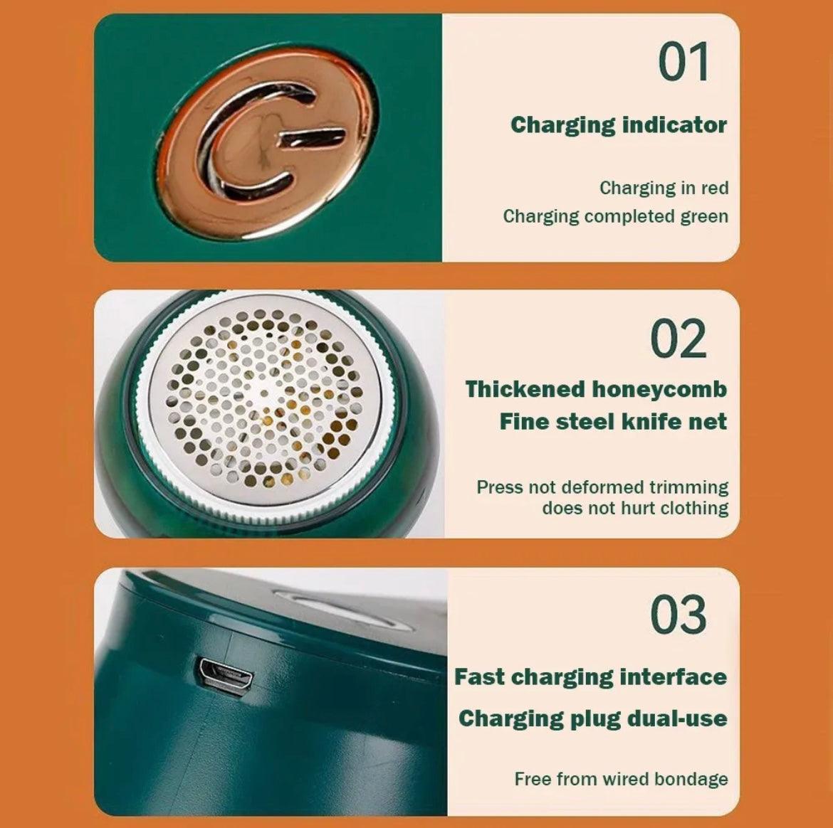 Rechargeable Lint Remover for Clothes - Portable Fabric Shaver and Fuzz Eliminator