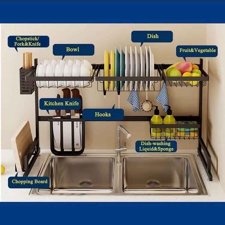 Stainless Steel Kitchen Rack - 85cm Multi-Function Durable Storage Solution