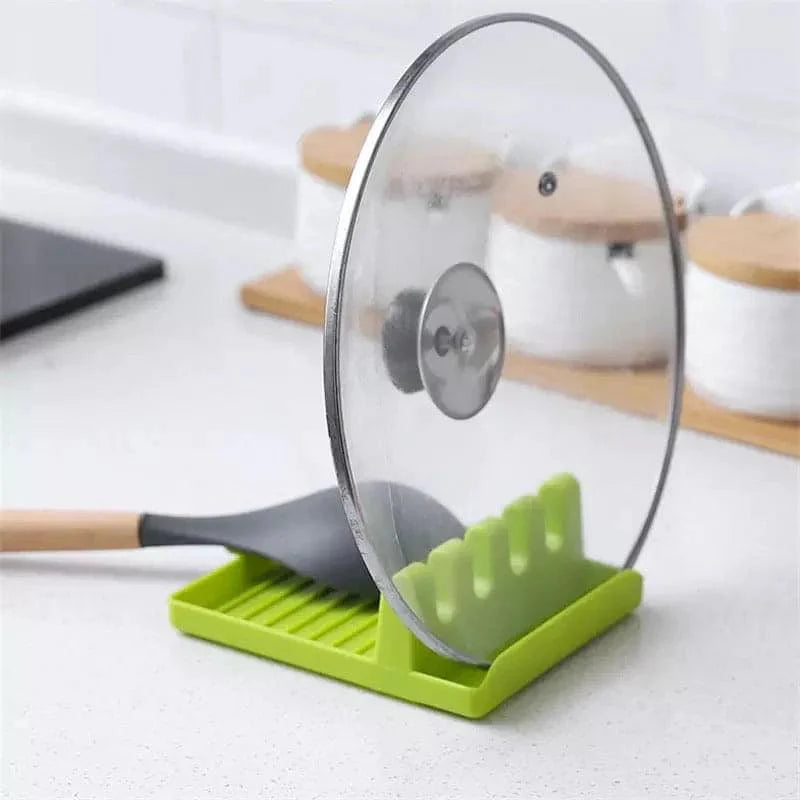 4-Step Spoon and Lid Holder Kitchen Organizer Stand for Efficient Storage
