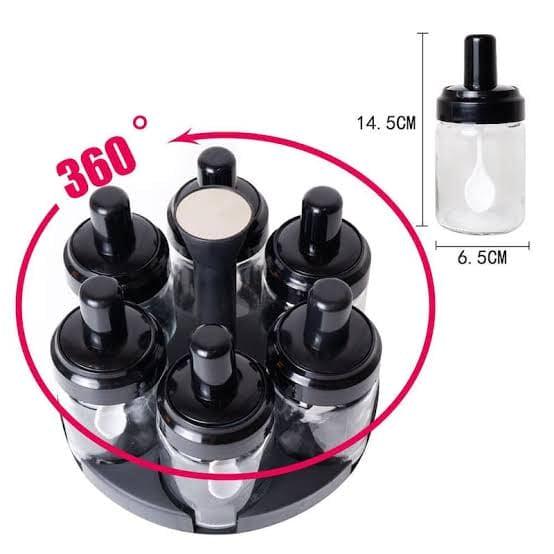 6 Pcs Rotating Spice Rack Organizer for Kitchen Storage