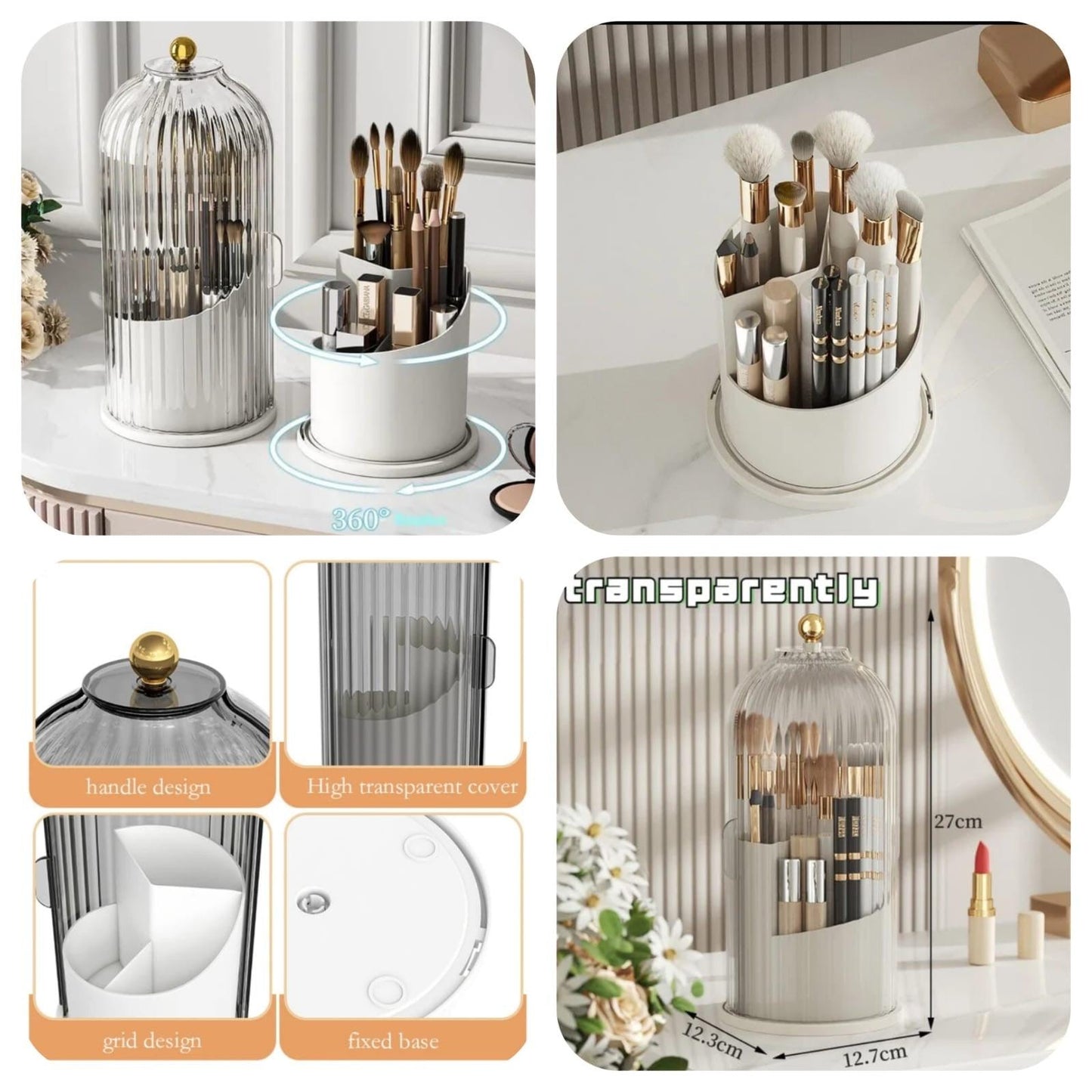 Acrylic Makeup Brush Organizer - Stylish Holder for Your Beauty Tools