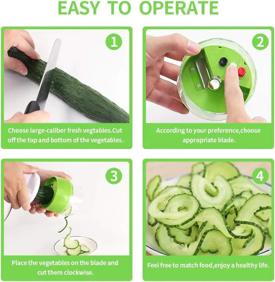4in1 Vegetable Spiral Cutter for Healthy Meals and Creative Recipes