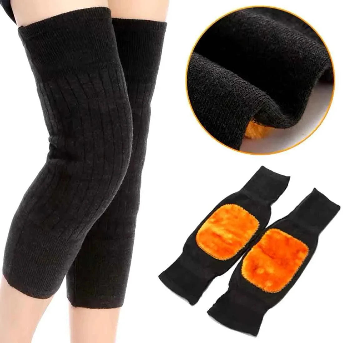 Soft Warm Wool Knee Pads - Cashmere Wool Knee Brace Support Sleeves without Belt