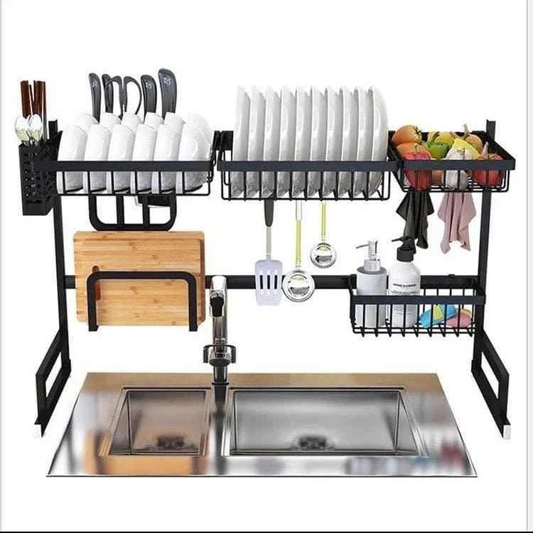 Stainless Steel Kitchen Rack - 85cm Multi-Function Durable Storage Solution